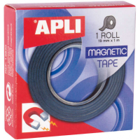 Cinta Adhesiva Magnetica 19mm x 1 metro - Negra. Apli 13830