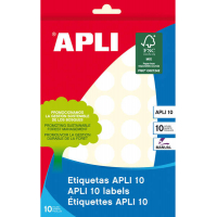 Apli Etiquetas 10 Blancas diametro 19.0mm 10 Hojas