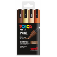 PACK 4 Rotuladores Posca PC-5M COLORES MADERA Punta de Bala 1.8-2.5mm