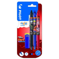 PACK 3 Boligrafos Pilot Frixion Clicker Naruto Shippuden + Borrador. (Colores: Azul, Rojo y Negro)