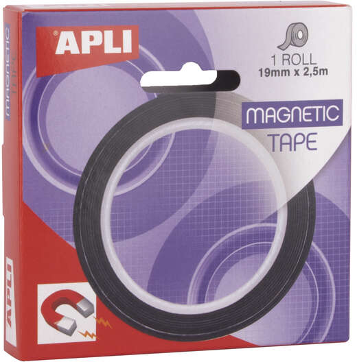Cinta Adhesiva Magnetica 19mm x 25 metros. Apli 17724