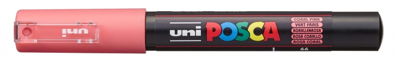 Imagen extra POSCA PC-1M ROSA CORAL, punta ExtraFina 1mm Multisuperficie (cristal, madera, tela, plastico)