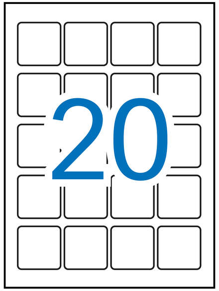 Apli Etiquetas Blancas Permanentes 45.0 x 45.0mm 20 Hojas