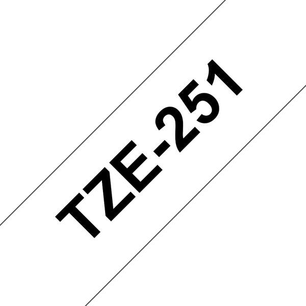 Imagen extra Brother TZe251 Cinta rotuladora Compatible de Etiquetas Texto negro sobre fondo blanco Ancho 24mm x 8 metros