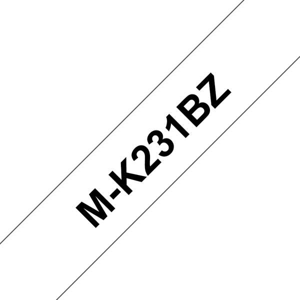 Brother MK231BZ Cinta No Laminada Compatible de Etiquetas Texto negro sobre fondo blanco Ancho 12mm x 4 metros