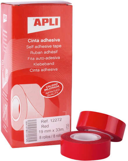 Cinta Adhesiva Roja 19mm x 33m Apli 12272
