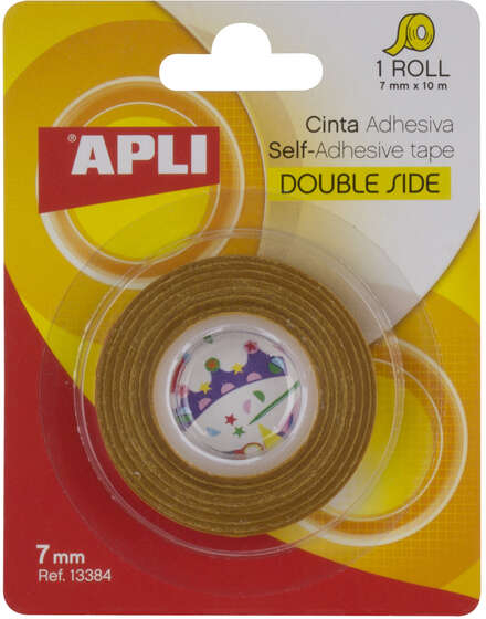 Cinta Adhesiva Doble Cara 7mm x 10 metros. Apli 13384