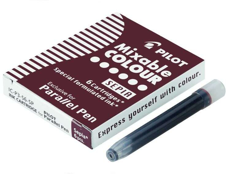Pilot PACK 6 Cartuchos para Pluma PILOT Parallel 1ml Sepia