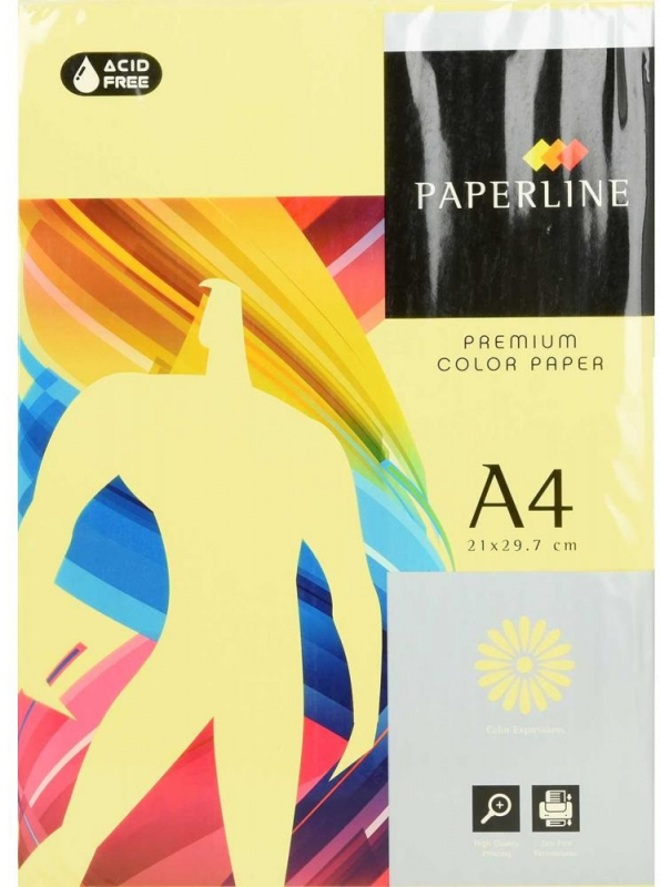 Papel A4 AMARILLO. 500 hojas de 80gr