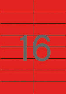 Apli Etiquetas Rojas Permanentes 105.0 x 37.0mm 20 Hojas