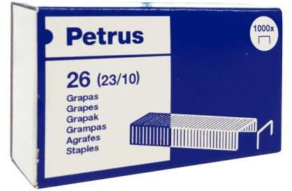 Petrus Caja de 1000 Grapas 23/10 Cobreadas Hasta 70 Hojas