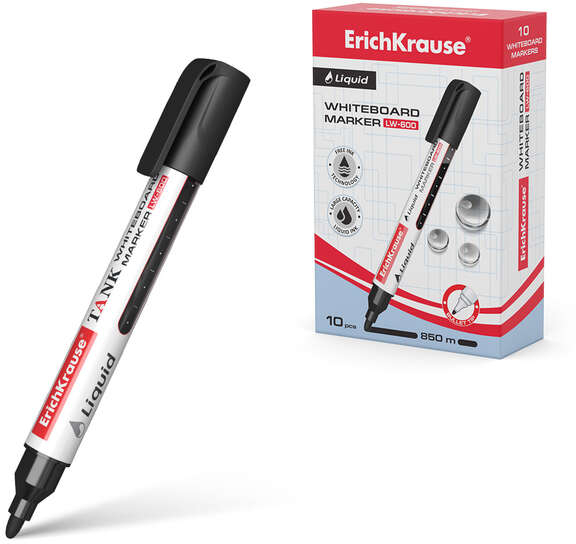 Rotulador pizarra blanca ECONOMICO Premium Pizarra blanca NEGRO. LW-600 