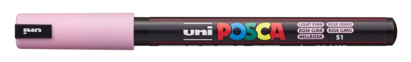 Imagen extra POSCA PC-1MR ROSA CLARO, punta UltraFina 0,7mm Multisuperficie (cristal, madera, tela, plastico)