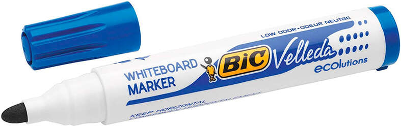 Bic Velleda 1701 ECOlutions Rotuladores Pizarra - Punta redonda con trazo de 1.5 mm - Azul