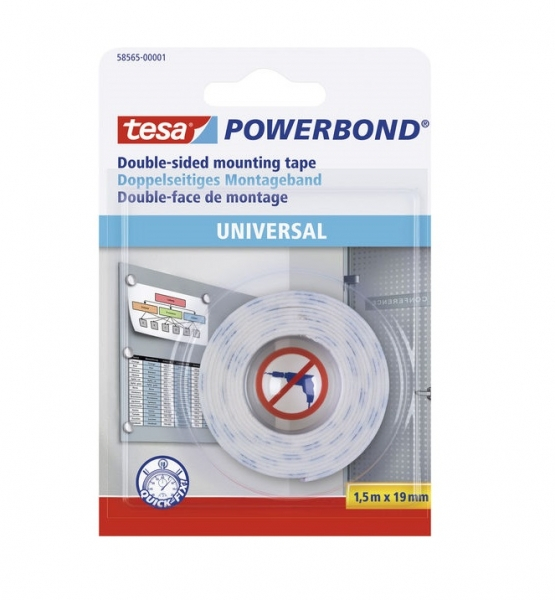 Tesa Powerbond Cinta Adhesiva Doble Cara 19mm x 1.5 metros