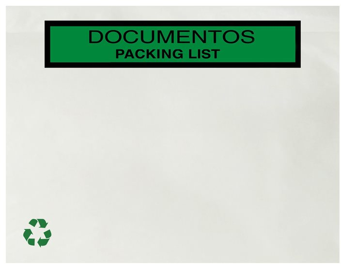 Sobres de plastico Packing List 175x135 mm. Caja de 250 uds Docufix DOHE
