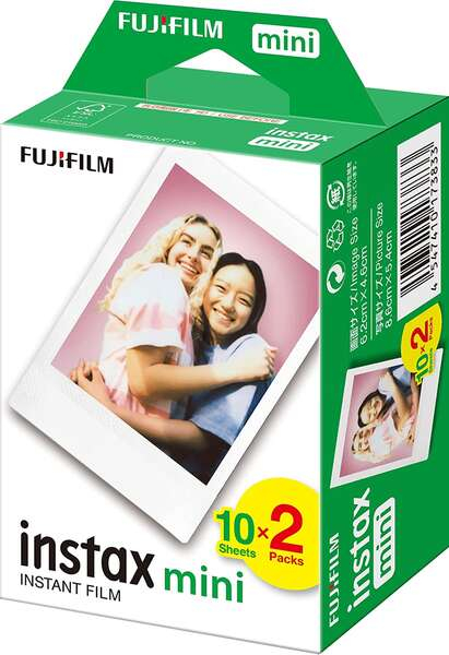 Fujifilm Instax mini Pack de 2x10 Peliculas de Fotos Instantaneas. 46x62mm