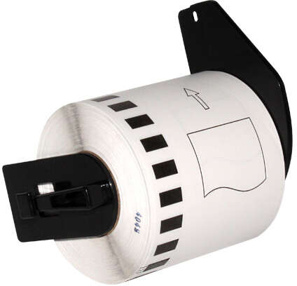 Etiquetas Compatibles Brother DK22113 62mm x 15,24 metros Texto negro sobre fondo transparente