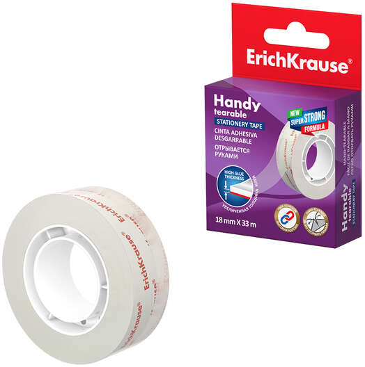 Cinta Adhesiva Facil Rasgado Handy 18mm х 33 metros. Erichkrause 