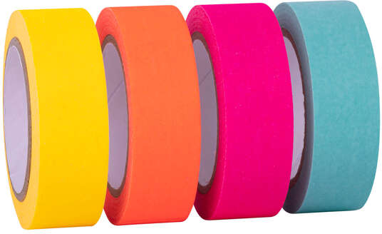 Imagen extra Pack 4 Cintas Adhesivas de Papel Washi - Tonos Fluor. Apli 18817