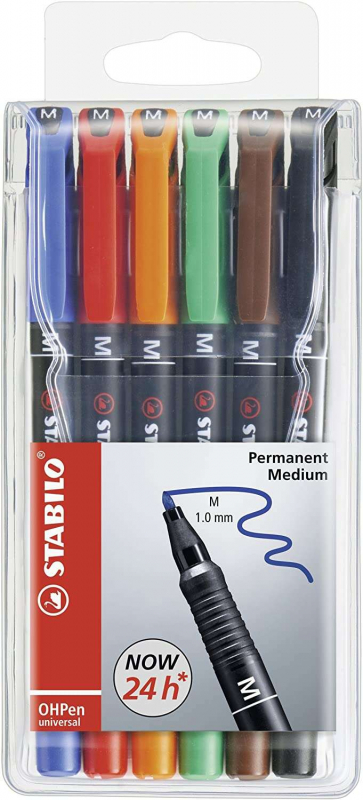 Stabilo OHPen Pack de 6 Rotuladores Permanentes Colores Surtidos