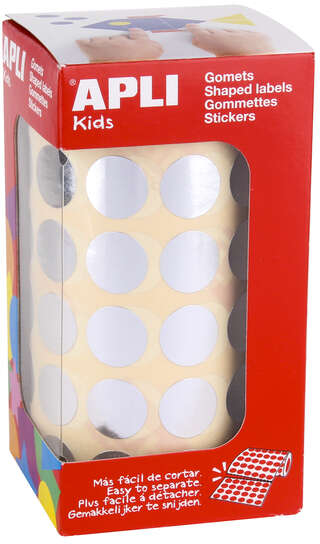 Apli Gomets Redondos Plata Metalizado diametro 15mm