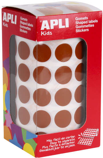 Apli Gomets Redondos Marron 15mm diametro