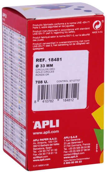 Imagen extra Apli Gomets Redondos Oro Metalizado