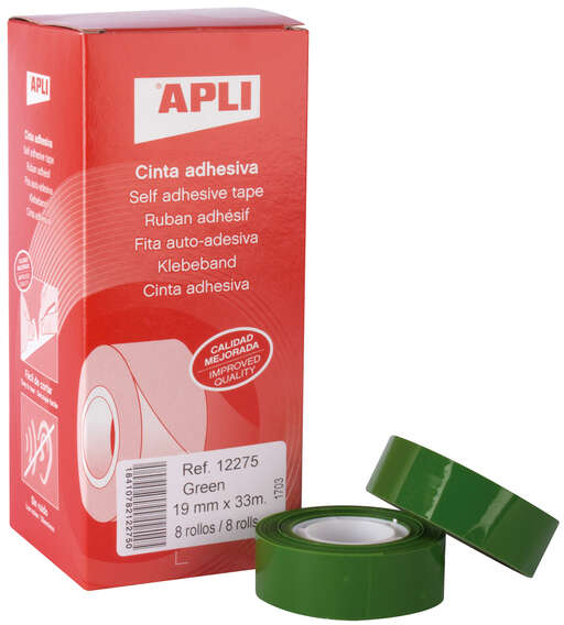 Cinta Adhesiva Verde 19mm x 33m Apli 12275