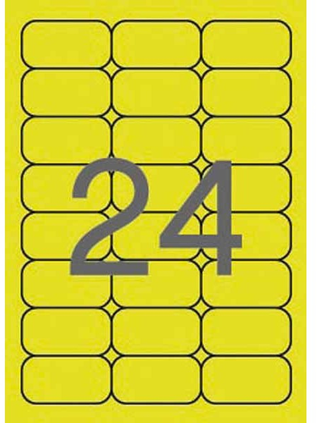 Apli Etiquetas Amarillo Fluorescente Permanentes 64.0 x 33.9mm 100 Hojas