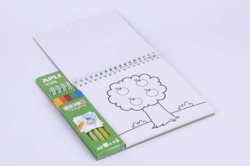 Imagen extra Apli Bloc de Dibujos de la Granja con Ceras - Ilustrado por Isabelle Nicolle - 45 Paginas - 5 Ceras de Colores - Ideal para Viajes - Alto Valor Didactico - Estimula Creatividad y Concentracion