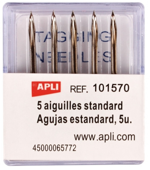 Apli Pack de 5 Agujas de Recambio para Etiquetadoras Textiles - para Pistola Textil 101545