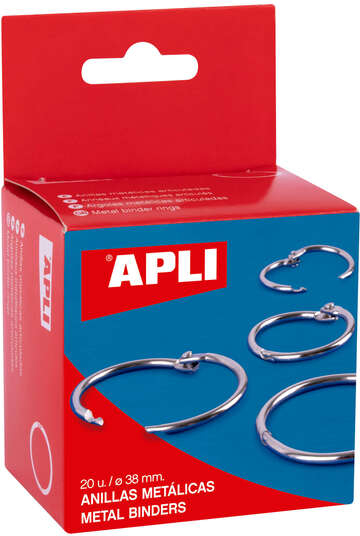 Anillas Metalicas articuladas de 38mm. Caja de 20uds