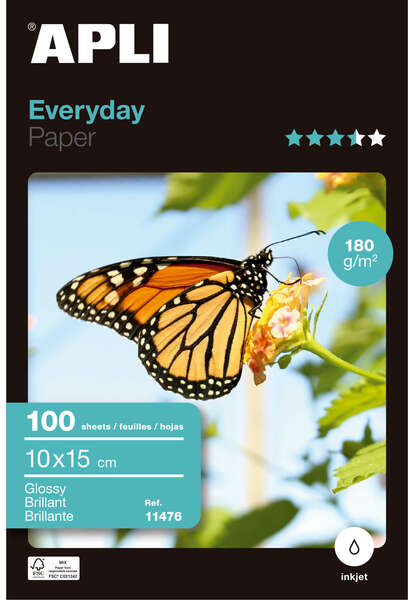 Apli Papel Fotografico Everyday 10 x 15 cm 180g 100 Hojas