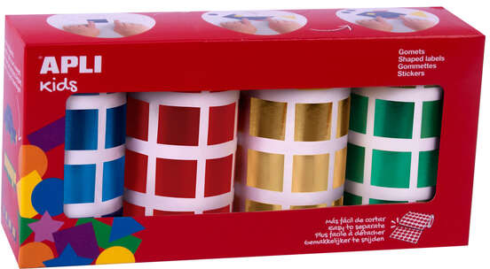 Apli Gomets Cuadrados Metalizados 20mm