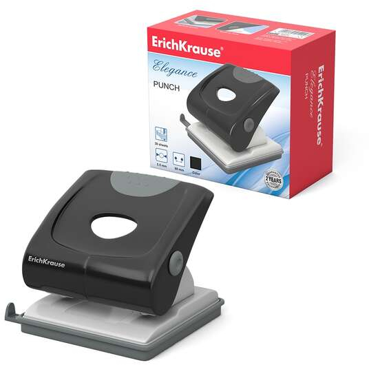 Erichkrause Elegance Perforadora. Taladra Hasta 30 Hojas. Negro