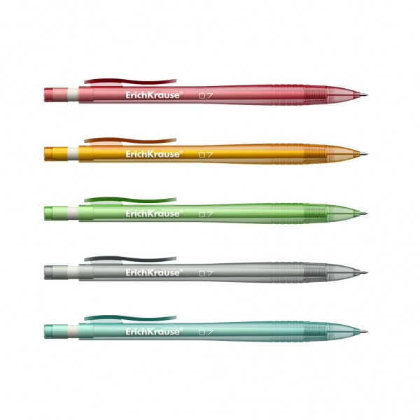 Imagen extra CAJA 12 Portaminas Erichkrause Spring 0.7 mm con Goma de Borrar - Colores Surtidos