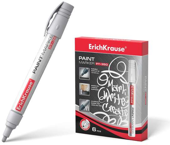 Rotulador ECONOMICO de PINTURA (tipo Posca) Premium Punta redonda - BLANCO. Erichkrause PT-350