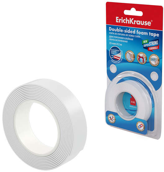 Cinta DOBLE CARA base de espuma 15mm x 2 metros (1mm grosor)