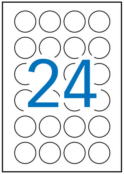 Apli Etiquetas Blancas Permanentes diametro 40.0mm 25 Hojas