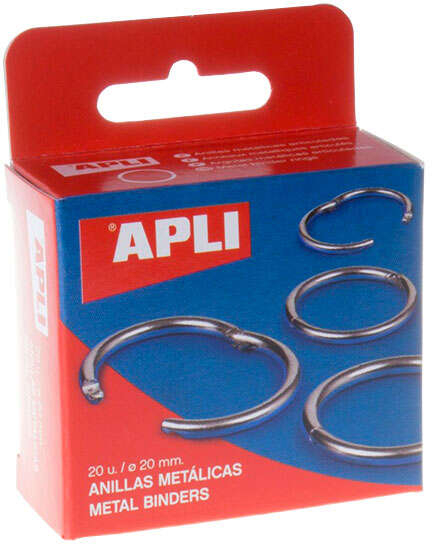 Anillas Metalicas articuladas de 20mm. Caja de 20uds