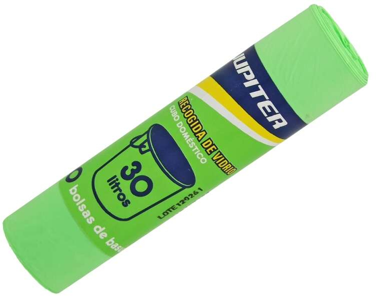 PACK 10 Bolsas de basura domesticas (30 Litros). VERDES. Gran calidad.