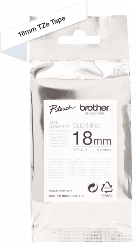 Imagen extra Brother TZeCL4 Cinta Laminada de Limpieza Original Ancho 18mm-24mm x 100 usos