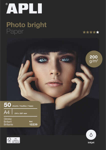 Apli Papel Fotografico Photobright A4 200g 50 Hojas
