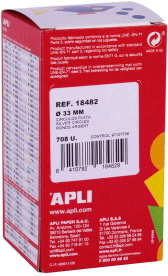 Imagen extra Apli Gomets Redondos Plata Metalizado