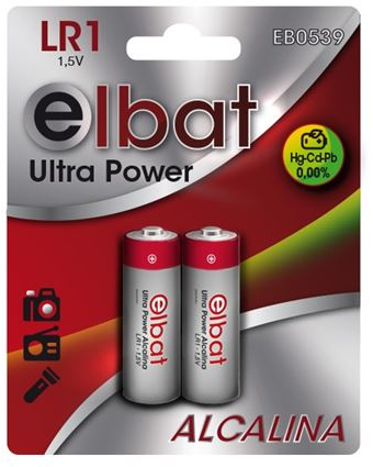 PACK 2 Pilas Alcalinas LR1 Economicas. Elbat 