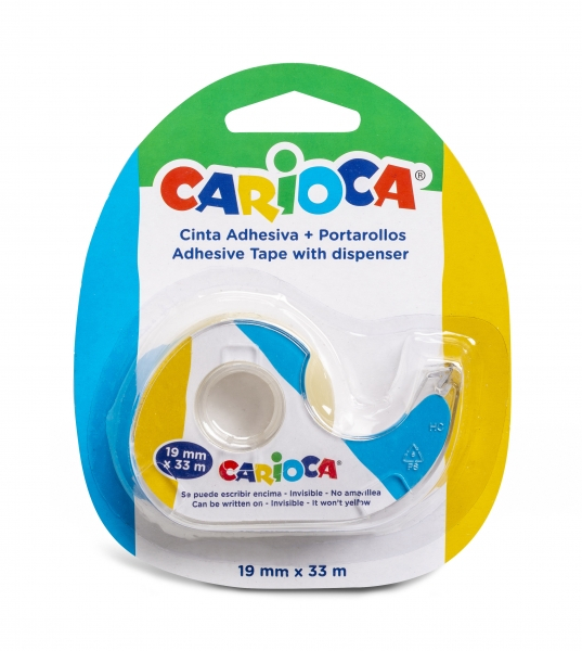 Carioca Portarollos + Cinta Adhesiva Transparente 19mm x 33m