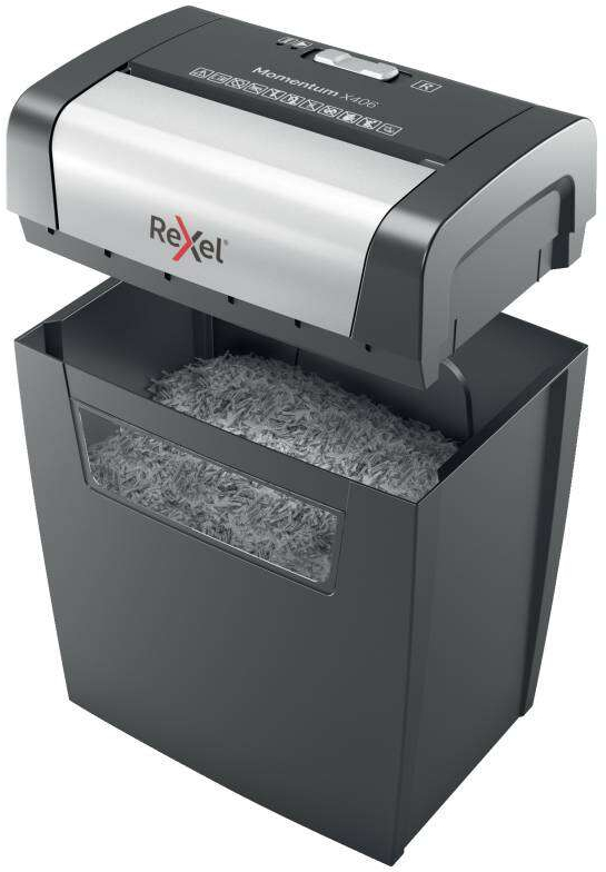 Imagen extra Rexel Destructora Papel Momentum x406 P4, Corte Confeti 4x30mm capacidad 15L Negro