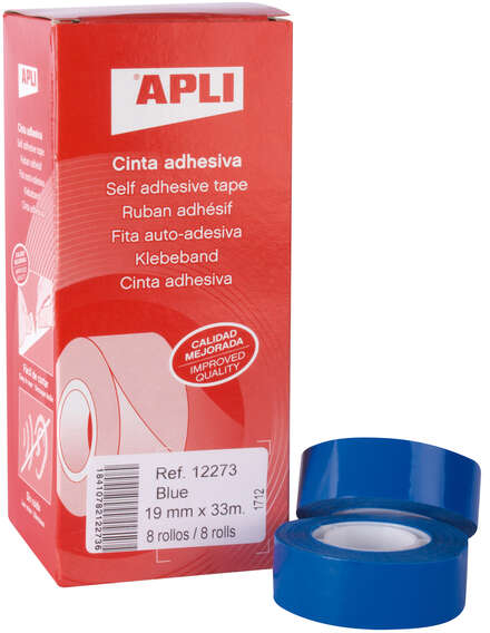 Cinta Adhesiva Azul 19mm x 33m Apli 12273