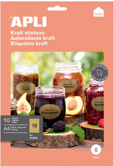 Imagen extra Apli Etiquetas Kraft Permanentes 63.5 x 42.3mm 10 Hojas